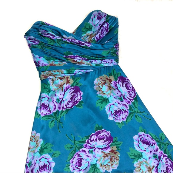Betsey Johnson Dresses & Skirts - Vintage Betsy Johnson Silk Strapless Floral Dress